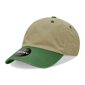 Decky 205 6-Panel Low Profile Relaxed Cotton Dad Hat, Black/Black/White