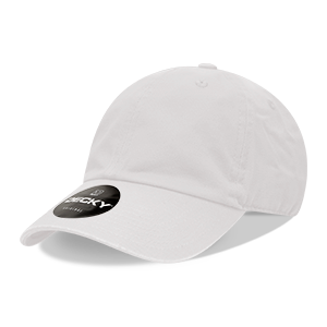 Decky 205 6-Panel Low Profile Relaxed Cotton Dad Hat, Black/Black/White