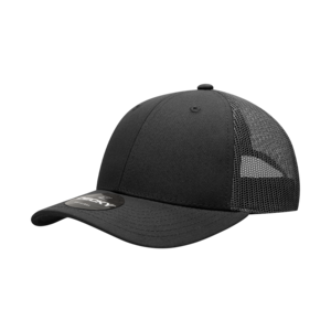 Decky 214 6-Panel Low Profile Structured Cotton Trucker Hat, Black/Black