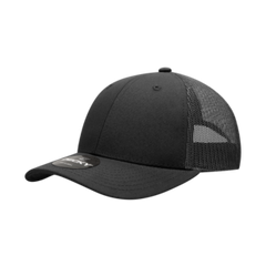 Decky 214 6-Panel Low Profile Structured Cotton Trucker Hat, Black/Black