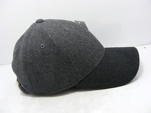 DECKY 236 6-Panel Low Profile Structured Melton Cap, Charcoal/Black