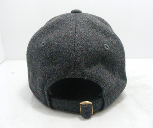 DECKY 236 6-Panel Low Profile Structured Melton Cap, Charcoal/Black