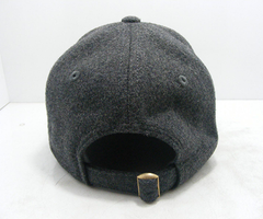 DECKY 236 6-Panel Low Profile Structured Melton Cap, Charcoal/Black