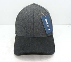 DECKY 236 6-Panel Low Profile Structured Melton Cap, Charcoal/Black