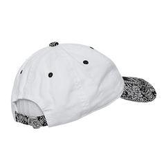 DECKY 256 6-Panel Low Profile Relaxed Bandanna Bill Dad Hat | 256-WHTBLK