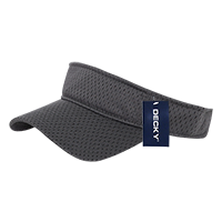DECKY 3014 Mesh Jersey Visor, Curved Bill, Hook & Loop Closure