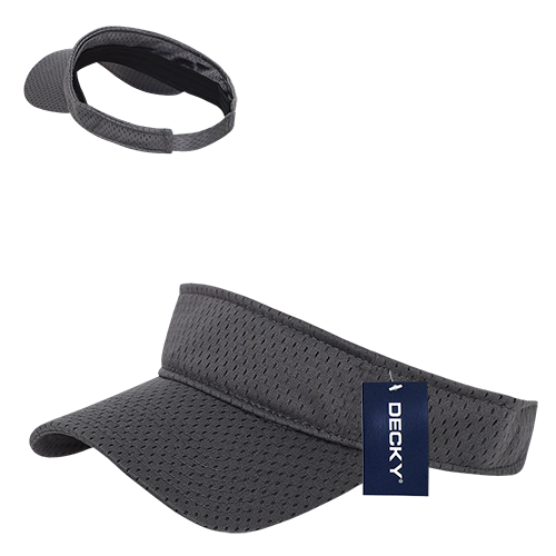 DECKY 3014 Mesh Jersey Visor, Curved Bill, Hook & Loop Closure