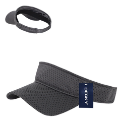 DECKY 3014 Mesh Jersey Visor, Curved Bill, Hook & Loop Closure