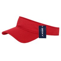 DECKY 3014 Mesh Jersey Visor, Curved Bill, Hook & Loop Closure