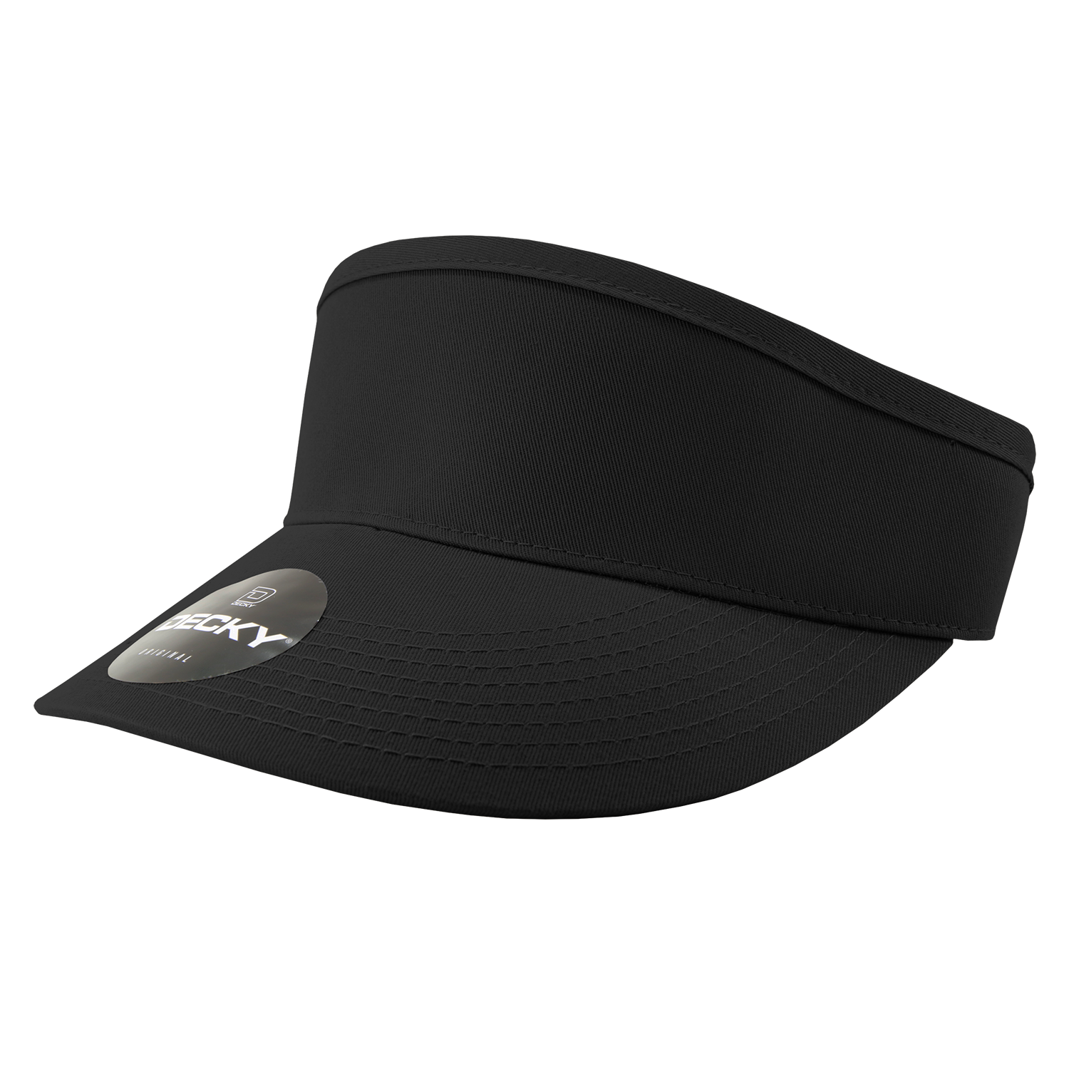 DECKY 3015 High Profile Structured Cotton Visor, Black