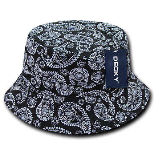 DECKY 459 Relaxed Paisley Bucket Hat | 459-PL-BLK