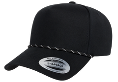 Flexfit House YP Classics Retro Cotton Blend 5-Panel Snapback Cap with Braided Rope