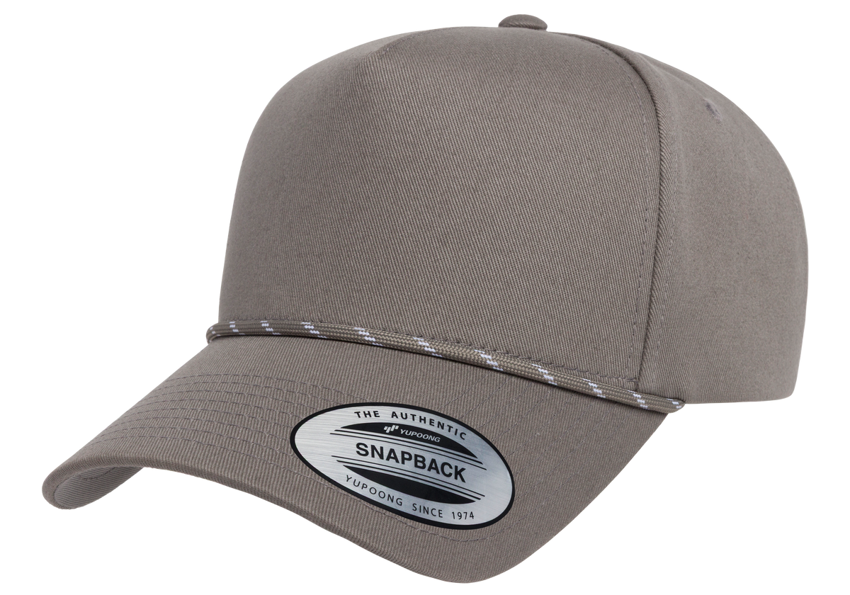 Flexfit House YP Classics Retro Cotton Blend 5-Panel Snapback Cap with Braided Rope