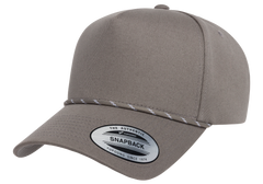 Flexfit House YP Classics Retro Cotton Blend 5-Panel Snapback Cap with Braided Rope