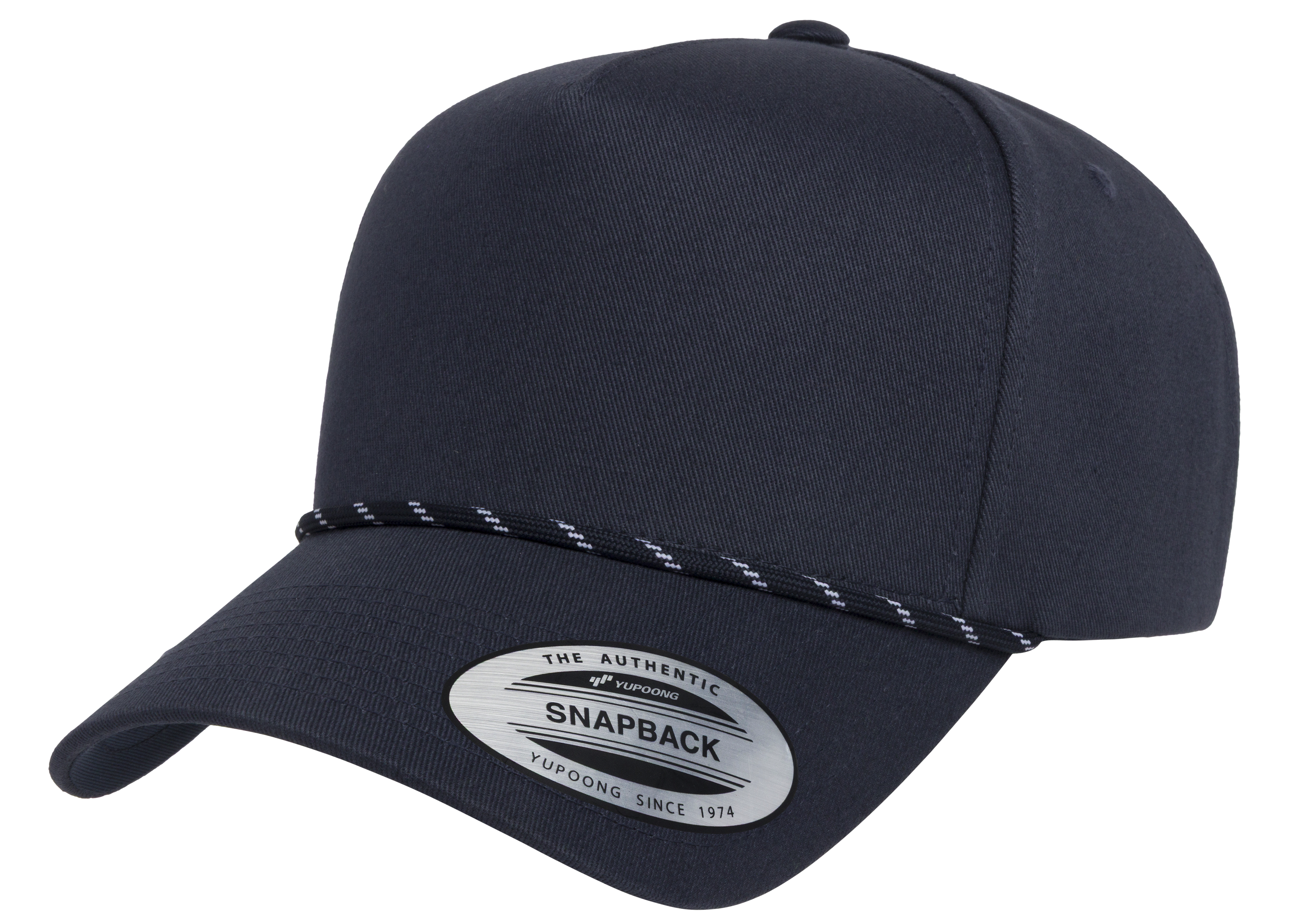 Flexfit House YP Classics Retro Cotton Blend 5-Panel Snapback Cap with Braided Rope
