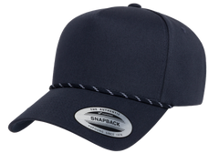 Flexfit House YP Classics Retro Cotton Blend 5-Panel Snapback Cap with Braided Rope