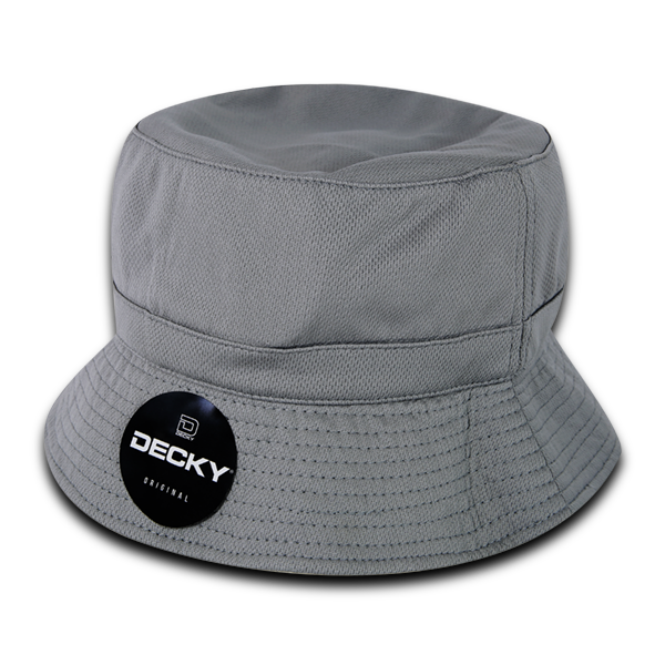 DECKY 5110 Relaxed Mesh Bucket Hat, Charcoal