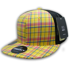 DECKY 6016 6-Panel High Profile Structured Plaid Trucker Hat