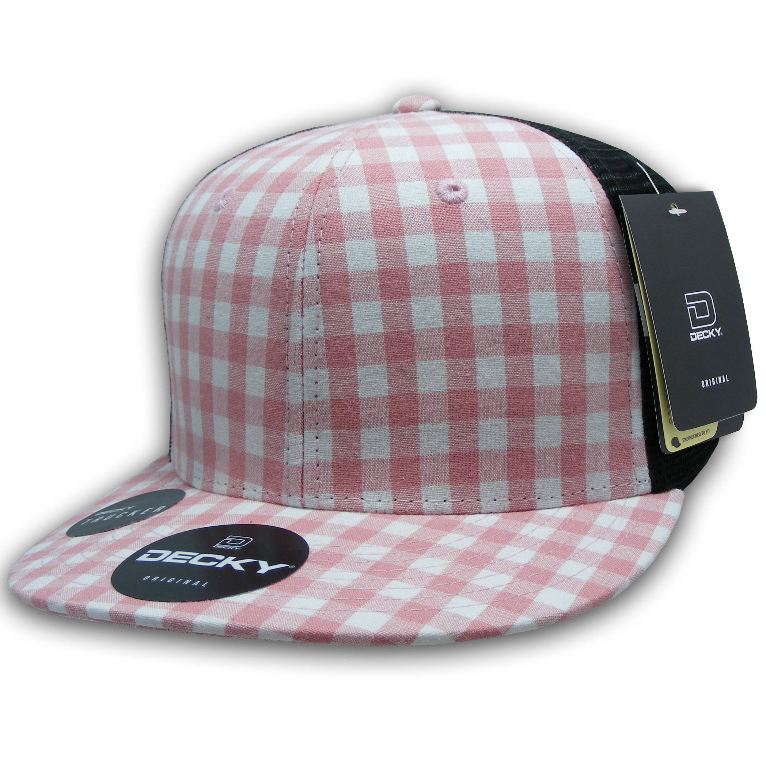 DECKY 6016 6-Panel High Profile Structured Plaid Trucker Hat