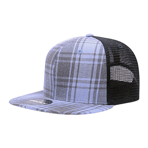 DECKY 6016 6-Panel High Profile Structured Plaid Trucker Hat