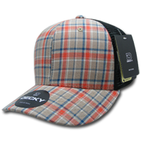 DECKY 6018 6-Panel Mid Profile Structured Plaid Trucker Hat