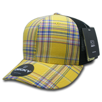 DECKY 6018 6-Panel Mid Profile Structured Plaid Trucker Hat
