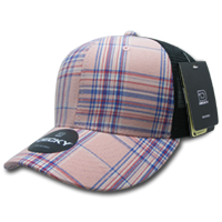 DECKY 6018 6-Panel Mid Profile Structured Plaid Trucker Hat