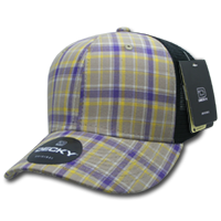 DECKY 6018 6-Panel Mid Profile Structured Plaid Trucker Hat
