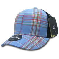 DECKY 6018 6-Panel Mid Profile Structured Plaid Trucker Hat