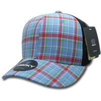 DECKY 6018 6-Panel Mid Profile Structured Plaid Trucker Hat