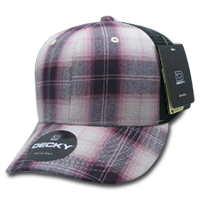 DECKY 6018 6-Panel Mid Profile Structured Plaid Trucker Hat