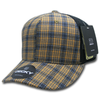 DECKY 6018 6-Panel Mid Profile Structured Plaid Trucker Hat