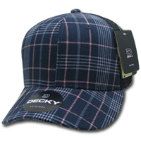 DECKY 6018 6-Panel Mid Profile Structured Plaid Trucker Hat