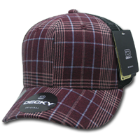 DECKY 6018 6-Panel Mid Profile Structured Plaid Trucker Hat