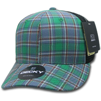 DECKY 6018 6-Panel Mid Profile Structured Plaid Trucker Hat