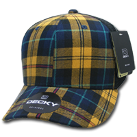 DECKY 6018 6-Panel Mid Profile Structured Plaid Trucker Hat