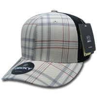 DECKY 6018 6-Panel Mid Profile Structured Plaid Trucker Hat