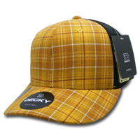 DECKY 6018 6-Panel Mid Profile Structured Plaid Trucker Hat