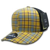 DECKY 6018 6-Panel Mid Profile Structured Plaid Trucker Hat