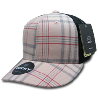 DECKY 6018 6-Panel Mid Profile Structured Plaid Trucker Hat