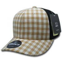 DECKY 6018 6-Panel Mid Profile Structured Plaid Trucker Hat