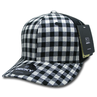 DECKY 6018 6-Panel Mid Profile Structured Plaid Trucker Hat