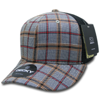 DECKY 6018 6-Panel Mid Profile Structured Plaid Trucker Hat