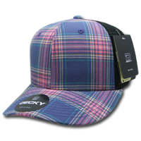 DECKY 6018 6-Panel Mid Profile Structured Plaid Trucker Hat