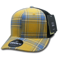 DECKY 6018 6-Panel Mid Profile Structured Plaid Trucker Hat