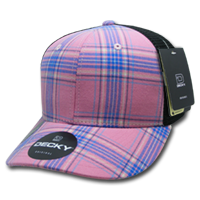 DECKY 6018 6-Panel Mid Profile Structured Plaid Trucker Hat