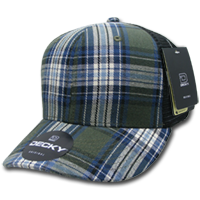 DECKY 6018 6-Panel Mid Profile Structured Plaid Trucker Hat