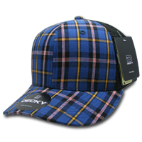 DECKY 6018 6-Panel Mid Profile Structured Plaid Trucker Hat