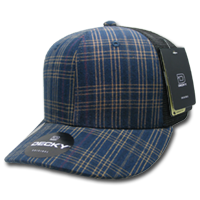 DECKY 6018 6-Panel Mid Profile Structured Plaid Trucker Hat