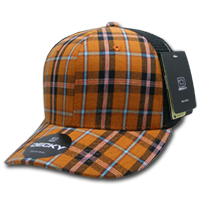DECKY 6018 6-Panel Mid Profile Structured Plaid Trucker Hat